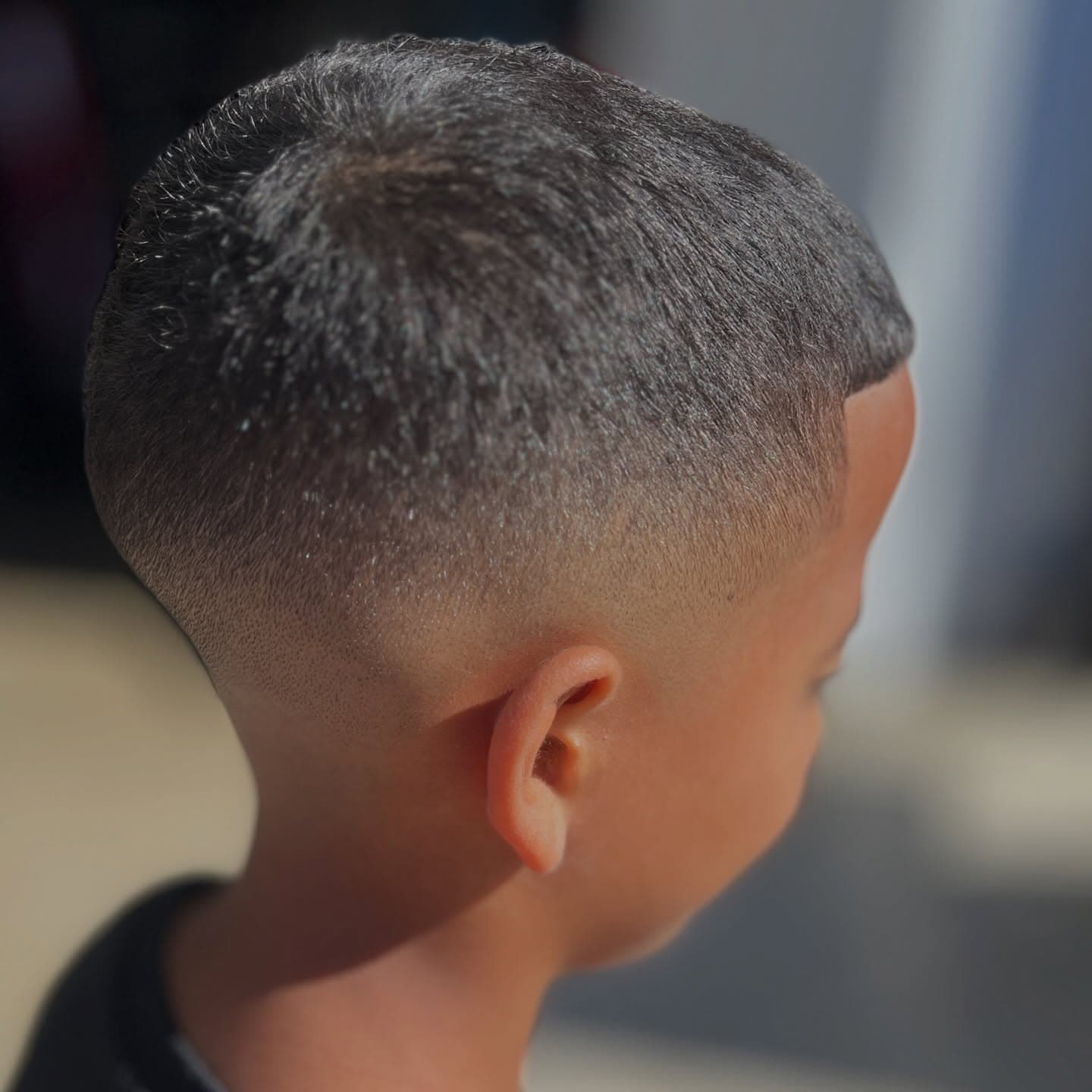 Kids' skin taper, side and back view